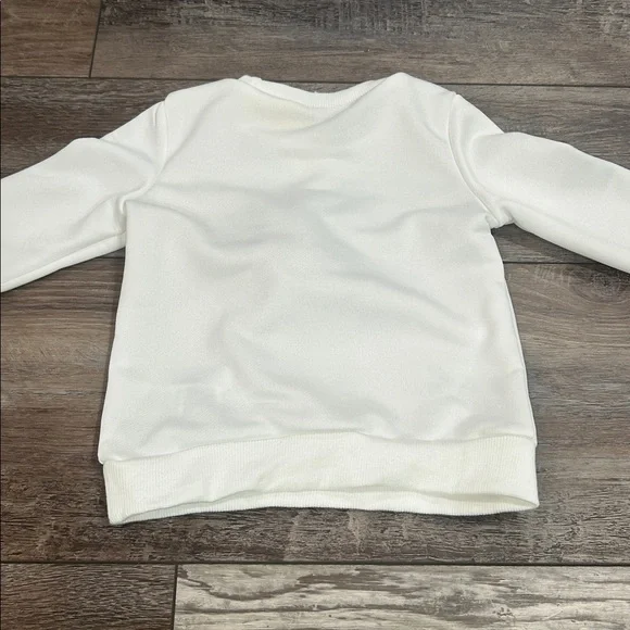 NEW! Kids White Dog Print Sweatshirt Size 18-24 M - Picture 3 of 5